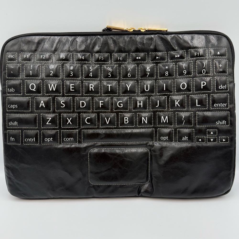 Rebecca Minkoff Leather Laptop Bag Sleeve – Keyboard Black